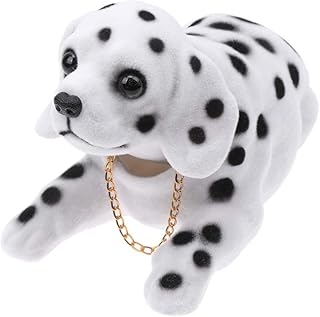 LIFKOME Car Dash Dancer Head Dog Cute Dog Bobblehead Car Dashboard Decorations Animal Car Vehicle Desk Tabletop Office Decorations Dog Lover Gift (Spotty Dog) Nodding Head Dashboard