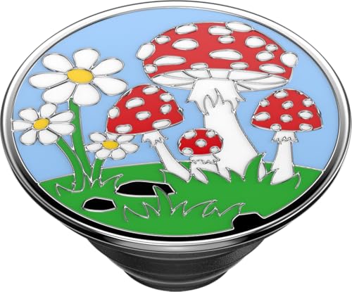 Image of PopSockets Adhesive Phone Grip, Holder, Phone Stand, Mushroom - Enamel Fun Guy