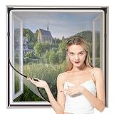 Yuzzy Adjustable Magnetic Window Screen DIY Fiberglass Screen Mesh Max 72 inch(H) x 48 inch(W) Fits