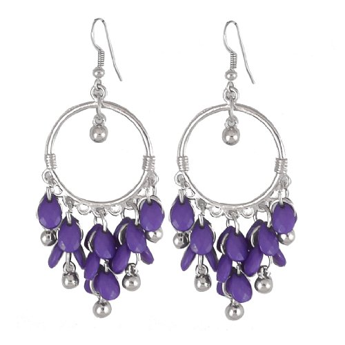 Peso: 19 g. Ruilogod Lady Purple Plasty Plasty Faceted Teardrop Tankdrop Dangle Pendant Gancio di pesci orecchini
