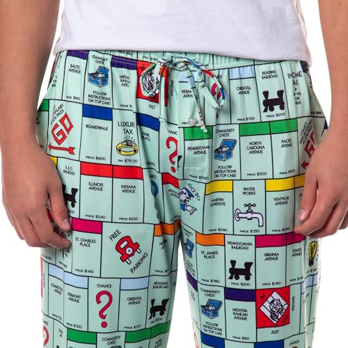 Hasbro Monopoly Pajamas Mens Game Board Lounge Sleep Pajama Bottom Pants Sleepwear3