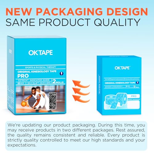Image of OK TAPE PRO Kinesiology Tape, 2inch x Long Roll 16ft Free Cut Tape, Elastic Athletic Tape Therapeutic Latex Free, 2 Rolls Black+Black (Pack of 3)