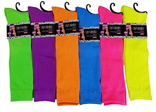 6 Pairs Women's Fancy Design Multi Colorful Patterned Knee High Socks