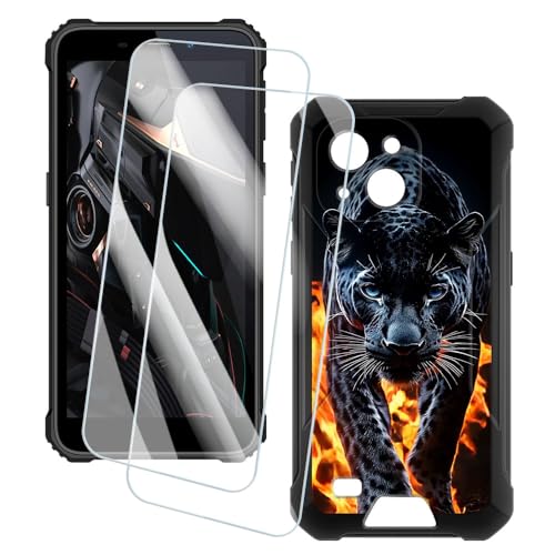 OAGELIM 2�Z�b�g �X�N���[���v���e�N�^�[ + �P�[�X Oukitel WP20 Pro (5.93 �C���`) �Ƃ̌݊������� �A�[�e�B�X�e�B�b�N�J�X�^���v�����g�J�o�[�Ƌ����K���X�t�B���� �X�N���b�`�h�~ (�`�[�^�[)