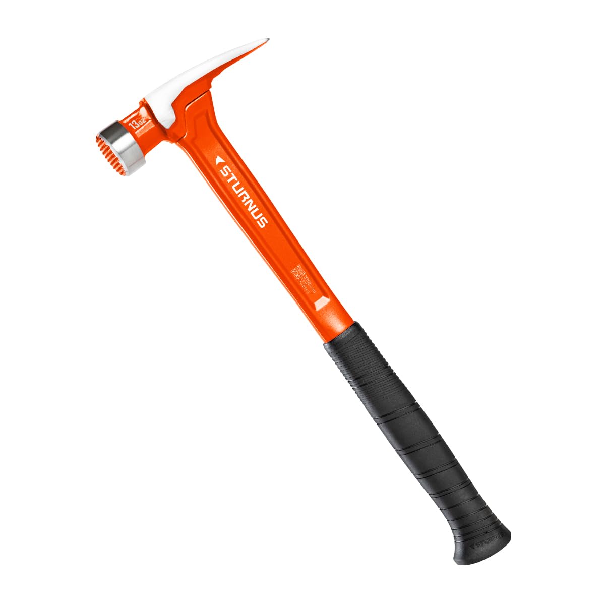 Sturnus - Martello da carpentiere Velocity Rip da 368,5 g, in alluminio leggero ed ergonomico, di grado professionale con impugnatura antivibrazione (faccia zigrinata, manico lungo)