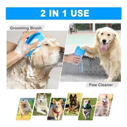 Kit 2 Copos Limpador Patas Cachorros Animais em Silicone Pets Copo Limpador Banho Lava Patinhas Pets