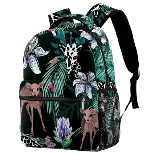 Sac à dos ordinateur portable cerf et fleurs sacs d'école hommes femmes
