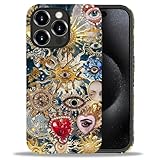 DAIZAG Compatible with iPhone 15 Pro Max Case,Vintage Charms Trinkets Mosaic Full Pattern Plastic Soft TPU Anti-Drop,Double Protection Corner Case for iPhone 15 Pro Max