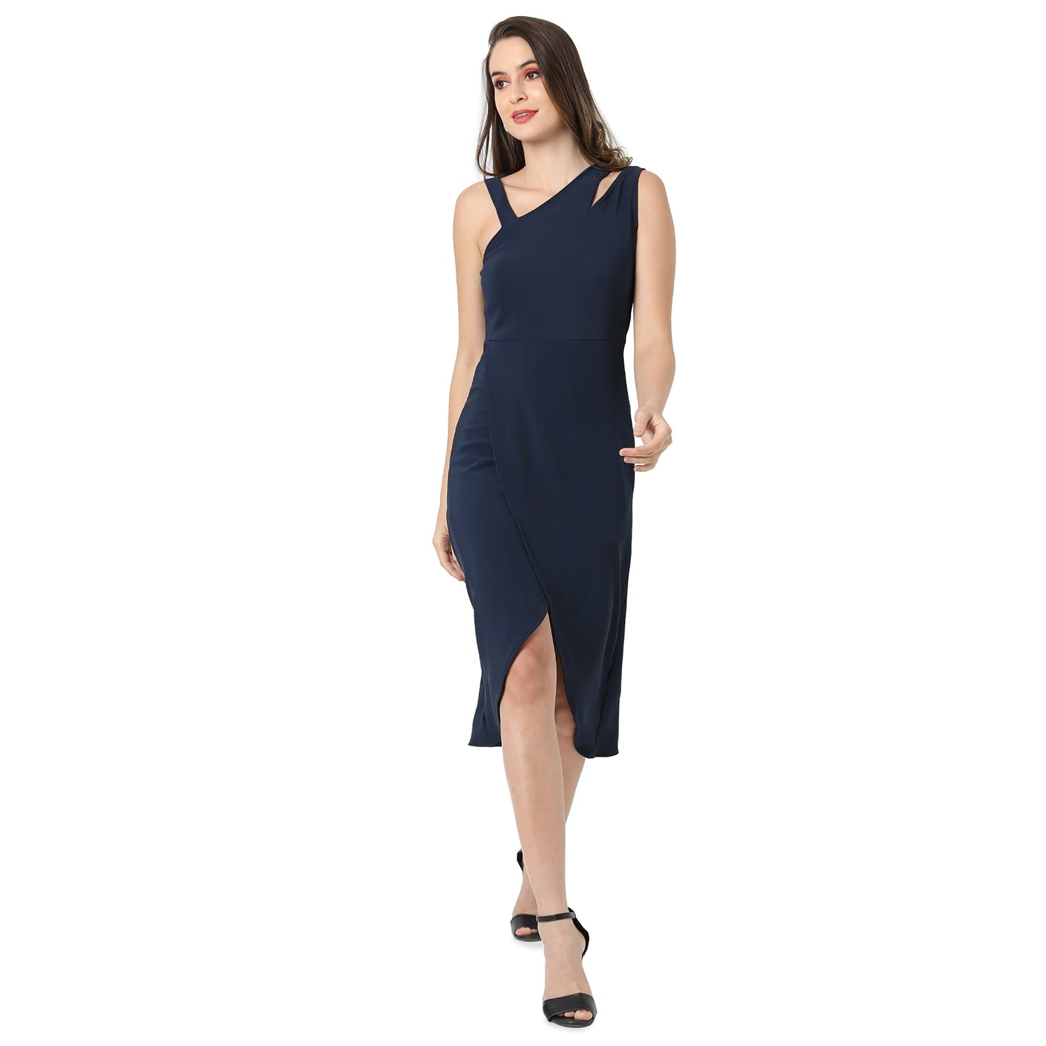 Campus Sutra Womenâ€™s Stylish Dress Regular Fit for Casual Wear | Latest One Piece Dress Crafted with Comfort Fit and Modern Clothing for Everyday Wear for Ladies in neutral