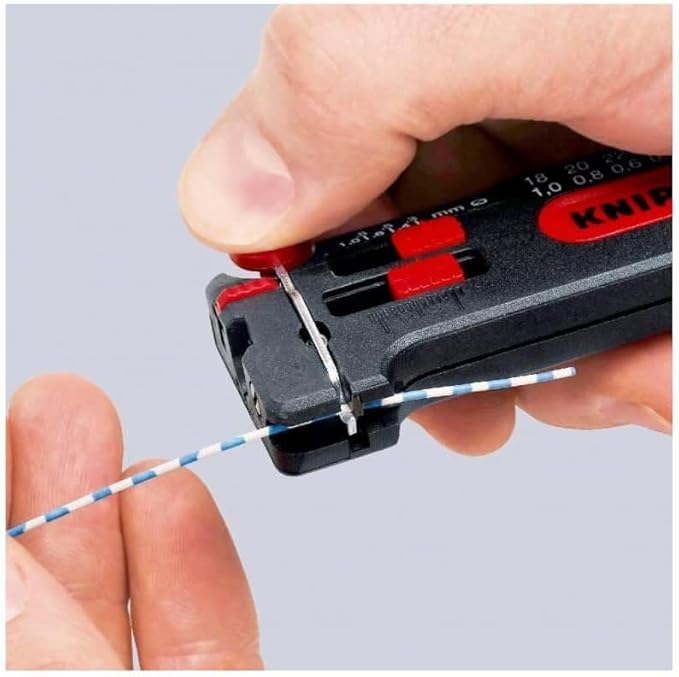 KNIPEX 12 80 100 SB Pelacables Mini 18-28 AWG miniatura 4