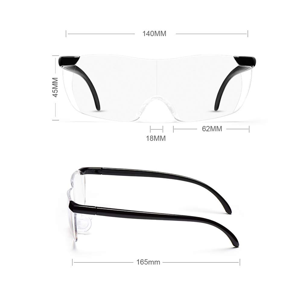 Lupe, Stirnband-Headset für Lesebrillen, freihändig, 10-fache L, tragbare Senioren, Bücher, Zeitungen, Karten, Münzen, Schmuck, Senioren, Sehbehinderte, Schwarz, Blu-ray