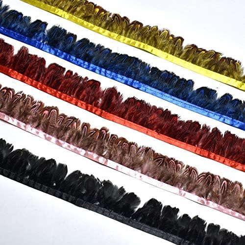 10yard/lot of Natural Cock Feather Belt Trim 5-6CM Pheasant Feather Crafts Wedding Decoration DIY Clothing Accessories - Zamihalaa