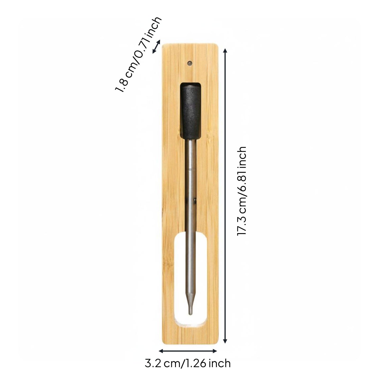 Termometro Carne Bluetooth Ricaricabile Termometro Carne con App Ricarica USB Sonda Termica Smart per Cuochi Domestici, Griglia, Sonda Lunga Singola + Modello Quadrato