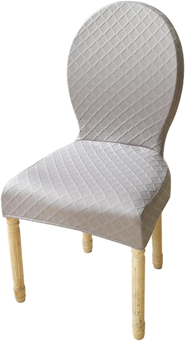 Round Backed Dining Room Chairs Slipcovers 1/2/4/6 Pack Small/Large Without Arms Round Backrest Chair Cover Solid Wood Legs Modern Oval Side Chairs Covers ( Color : Light gray , Size : 1pcs-Large )