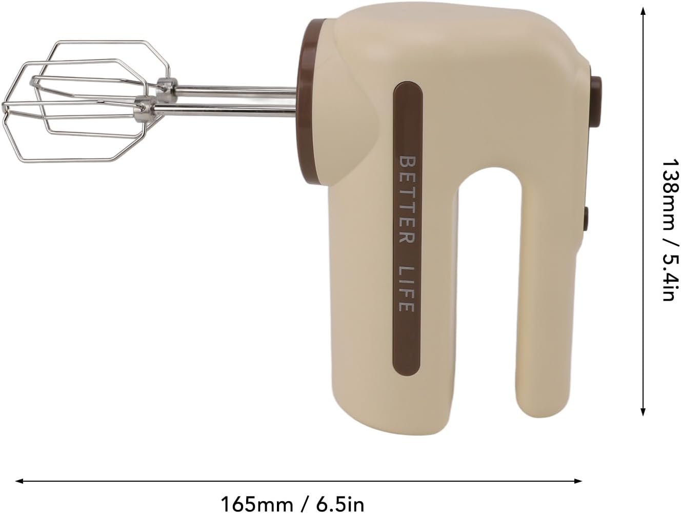 Khaki Household Cordless Electric Hand Mixer, 5 Speed With Stainless Steel Whisk, Usb Charging, Powerful Motor, Settings, For Baking, Cream, Batter, And More