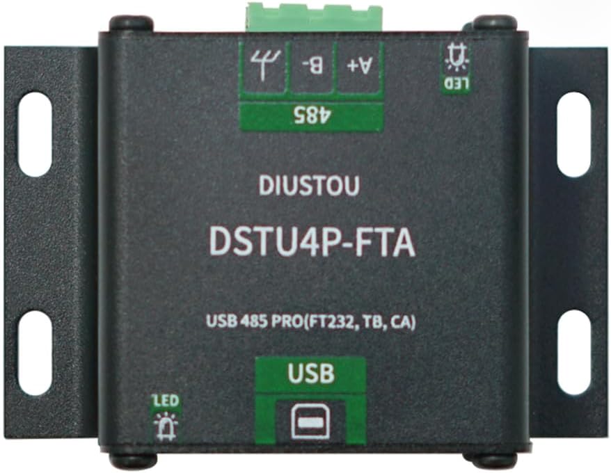 FT232 USB 485 Interconvertible Serial Module SP3485 Industrial Protected Serial Adapter with Isolation Metal Housing Lightning Protection Surge Protection 2M baud Rate with Data Cable