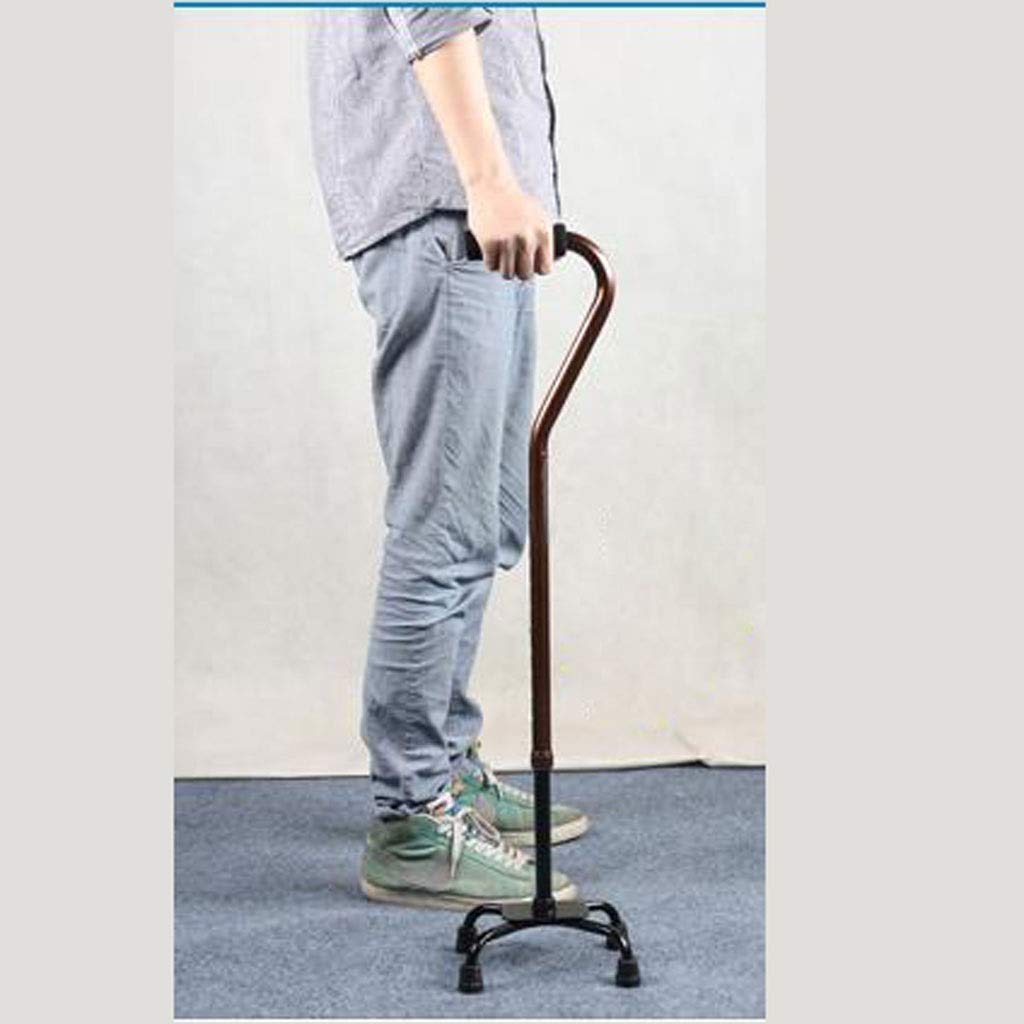 Bastón de Cuatro Patas de aleación de Aluminio Deslizante telescópico bastón de rehabilitación para Ancianos bastón para Caminar Silla de bastón para Ancianos de Mediana Edad, muletas Times