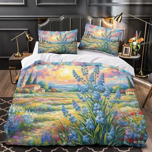 Housse de couette flocon de neige bleu en microfibre imprimée 3D haute définition