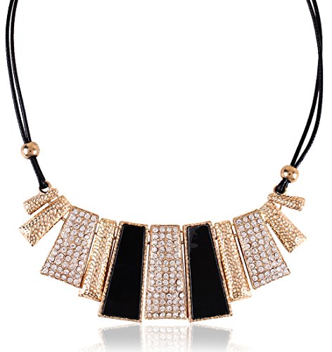 Black Metal Choker Statement Necklace 