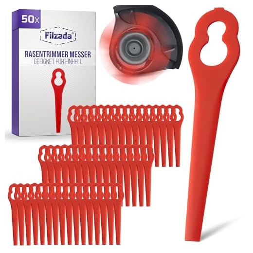 FILZADA® 50x Rasentrimmer Messer - Ersatzmesser Rasentrimmer geeignet für Einhell Trimmer - Kunststoffmesser für Rasen Trimmer Zubehör