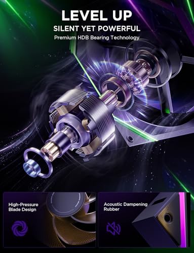 Image of AsiaHorse Nyota Pro 120mm PC Fans ARGB PWM, Modular Daisy-Chain Design, Dual-Zone Asynchronous Lighting, 18 Addressable LEDs, 2000RPM High Airflow 61.5CFM, Low Noise 29dB, for PC Case & Liquid Cooler