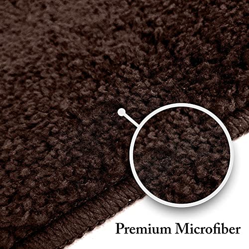 Image of Luxe Home Bathmat Super Soft Premium Microfibre Non Slip Anti Skid Boston mat for Bathroom, Kitchen, Entrance (38 x 58 cm, Chocolate, Pack of 1)