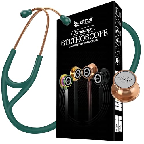 Image of OTICA Copper Finish Master-Style Cardiology Stethoscope - Premium Acoustic Performance, Durable Design, Ideal for Doctors, Nurses, EMTs, Medical Students (Green)
