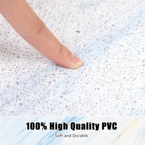 Image of Shower Mat Non Slip: 24x36 Inch Large Shower mats for Inside Shower with Drain Hole in Middle, Super Soft PVC Loofah Massage Shower Floor Mat, Anti Slip Shower Stall Mat, Quick Drying