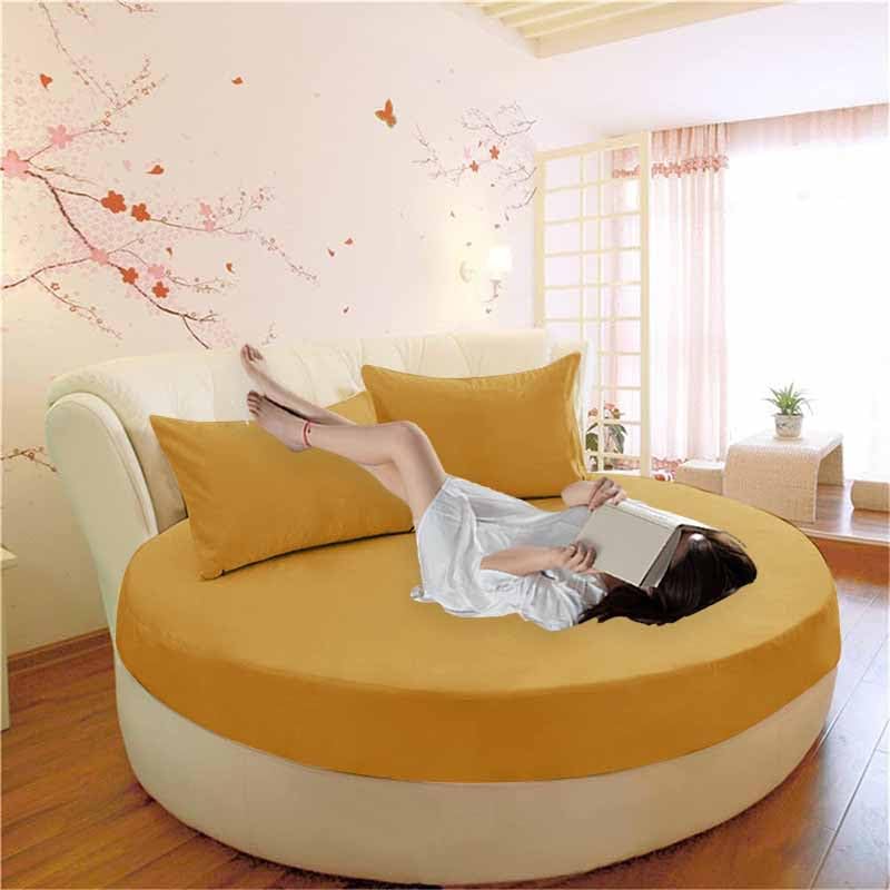 Protector de colchón redondo impermeable para cama tamaño King, 220 cm de diámetro y suave, ideal para parejas, 19 pulgadas de profundidad, máxima protección de cama