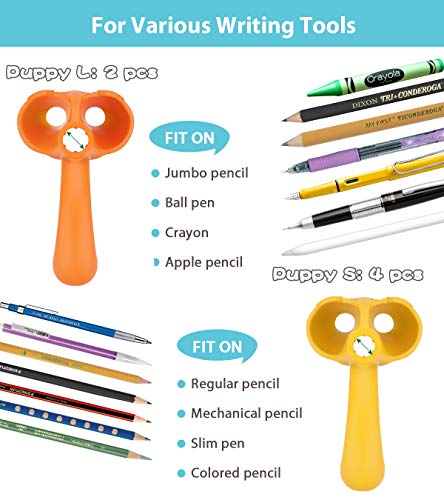 Firesara Training Grips for Kids Handwriting Top Class and Two Sizes Aid Grip Trainer Posture Correction Finger Grip for Kids, Adults, Arthritis Designed for Righties or Lefties(4Standard+2Large) - Thumbnail 4