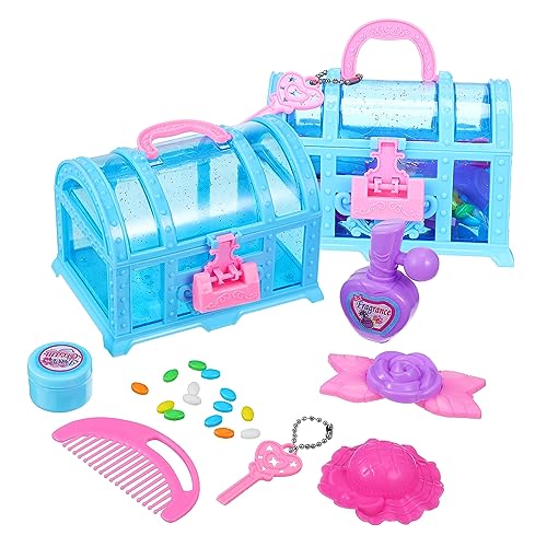 BUGUUYO Juego de Accesorios para Casa de Muñecas 7 Piezas Caja Organizadora de Accesorios para El Cabello Diseño Exquisito de Cofre del para Cumpleaños