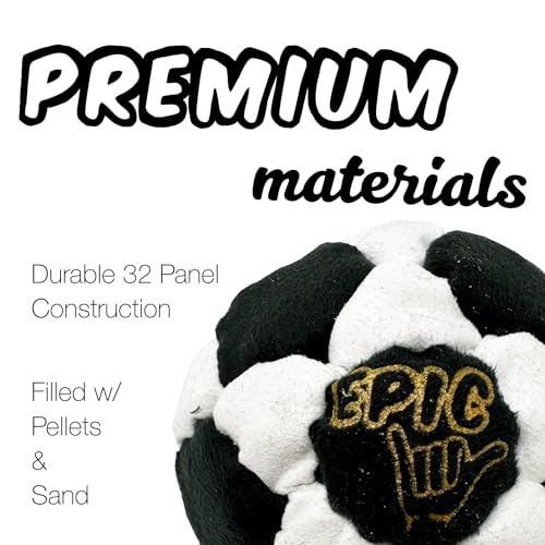 Epic Footbags Classic Foot Bag, Great Gift and Healthy Fun for Adults and Kids, White'n Red (Salt n' Peppa)
