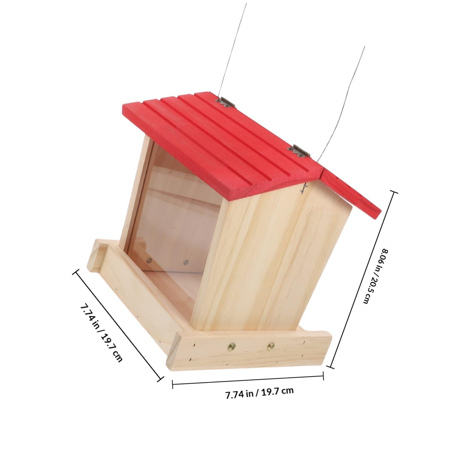 Beaupretty Hängender Vogelfutterspender aus Naturholz Wetterfestes Vogelhaus mit Sitzstangen Futterstelle für Wellensittiche Kanarienvögel und Kolibris Geeignet für Garten und Balkon