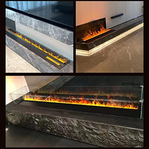 Elektrischer Kamin Elektrischer Kamin, versenkter elektrischer Kamin mit LED-simulierter Flamme, extrem leiser dekorativer Kamin, Touch-Tasten, Fernbedienung, Schwarz Dekorativer Elektrischer Kaminofe – Bild 9