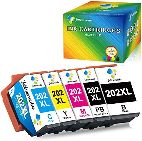 JTM 202XL Ink Cartridges Compatible for Epson 202XL Ink Cartridges work for Epson Expression Premium XP-6000 XP-6001 XP-6005 XP-6100 XP-6105 XP6105 XP6000 XP6001 XP6005 XP6100 Printers 5 Pack
