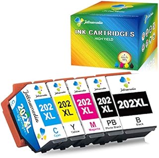 JTM 202XL Ink Cartridges Compatible for Epson 202XL Ink Cartridges work for Epson Expression Premium XP-6000 XP-6001 XP-6005 XP-6100 XP-6105 XP6105 XP6000 XP6001 XP6005 XP6100 Printers 5 Pack