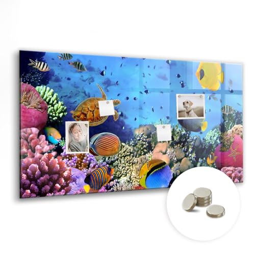 Whiteboard élégant en verre magnétique 120x60cm au design Vie Sous-Marine - 2