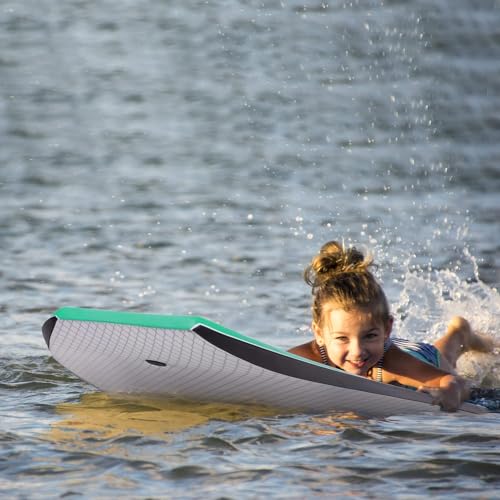 WOOWAVE Bodyboard 33-inch/37-inch/42-inch Premium IXPE Body Board with Coiled Wrist Leash, Super Lightweight EPS Core and HDPE Slick Bottom, Perfect Surfing for Kids Teens and Adults(33 inch, Green)