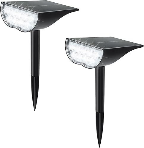 Miniatura 1 de TENFISH Focos solares para exteriores, 5 modos de iluminación IP65, impermeable, de un solo cristal, iluminación exterior ajustable de 6500 K,