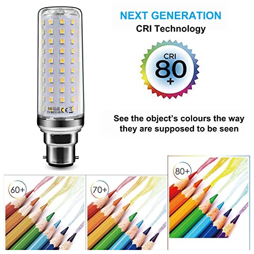 22W LED Light Bulbs, 180W Incandescent Bulbs Equivalent, B22d Bayonet Cap, 2500Lm, Warm White 3000K, Pack of 3 - Image 4