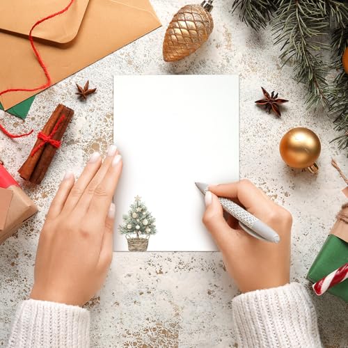 Image of Spiareal 100 Pcs Blank Note Cards Index Card, White, 4 x 6 in, Christmas