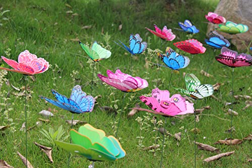 Berocia 75 Pcs 3D Butterfly Stakes For Flower Arrangement Garden Outdoor Decor, Garden Butterfly Ornaments Waterproof Butterfly Decor Stakes For Yard Home Decoration Spring #TOP3