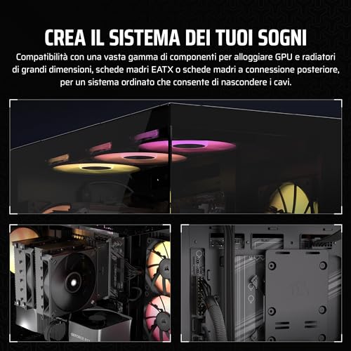 CORSAIR 3500X Mid-Tower ATX Case per PC - Vetro Temperato Panoramico - Compatibile con Scheda Madre a Connessione Inversa - Nessuna Ventola Inclusa - Nero - Immagine 4