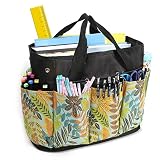 GERYMU Art Supply Storage Organizer, Craft Organizers and Storage Tote Bag with Pockets Art Caddy Ox