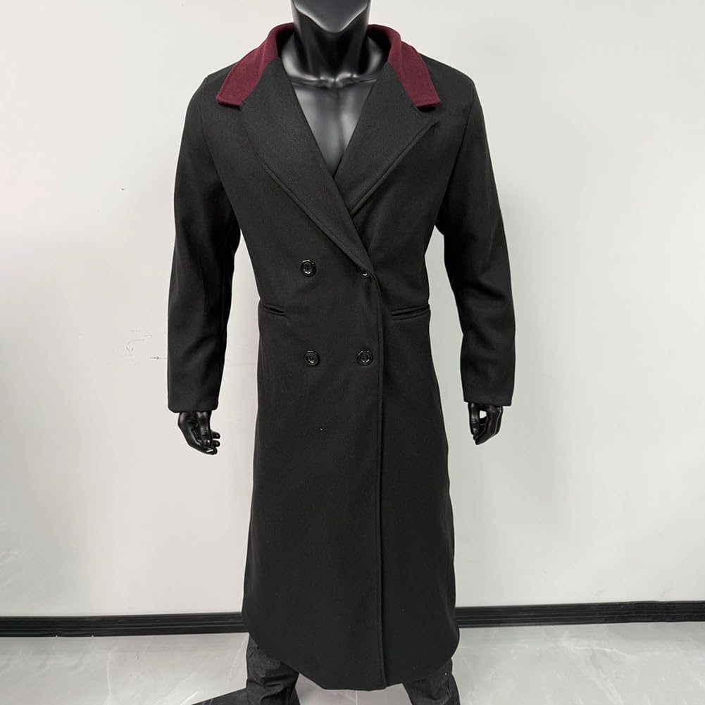 Chaqueta blazer de lana alargada con cuello de solapa para hombre, para ocasiones informales, vacaciones y fiestas en primavera, otoño e invierno