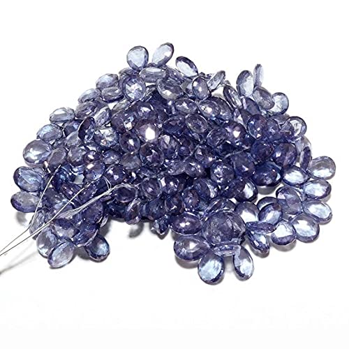 Perles de cristal de roche taillées LKBEADS poire iolite 9-14mm