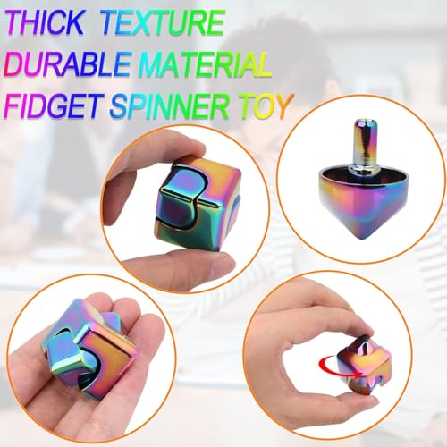 Image of Fidget Toys for Adults, Stress Relief Toys Adults, Square Fidget Cube, Infinity Cube Fidget Toy, Portable Metal Fidget for Adults, Color