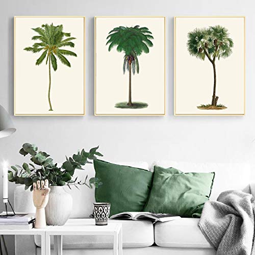 Affiches vintage palmiers avec impression sur toile premium pour intérieur