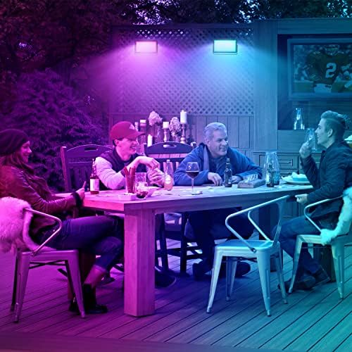 4 Pack32W Christmas RGB Floodlight ,Nipify LED Flood Light Outdoor Colour Changing Dimmable with Remote Control, Timing, 9 Modes, IP66 Waterproof Outdoor Garden Flood Light Party Stage Light UK-Plug