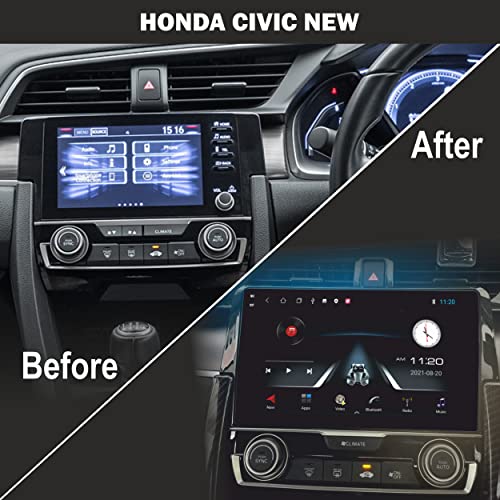 Image of 9 Inches Advanced Car Radio Receiver Android System for Honda New Civic with 2GB /32GB RAM & ROM, Gorilla Glass /Full HD Display /WiFi /GPS /Steering Wheel Connectivity and HD Parking Camera